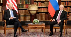 Joe Biden (left) and Vladimir Putin (right)