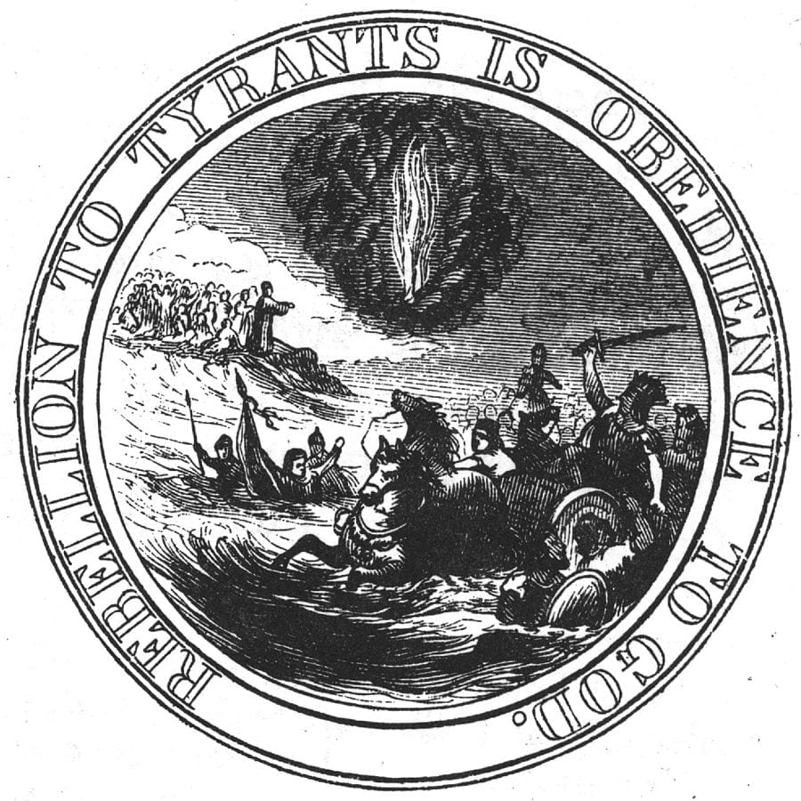 Historian Benson J. Lossing's interpretation of Franklin's seal design