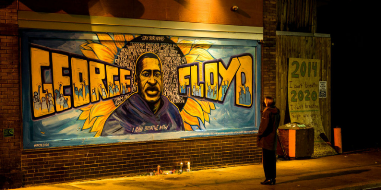 George FLoyd Mural (Photo by Stephen MaturenGetty Images)
