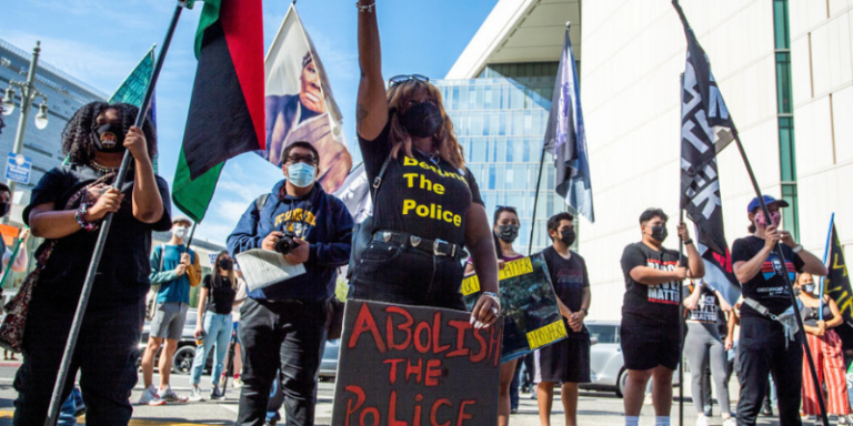 defund the police Los Angeles (Photo by Sarah ReingewirtzMediaNews GroupLos Angeles Daily News via Getty Images)