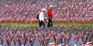Garden of Flags, Memorial Day (Photo by John TlumackiThe Boston Globe via Getty Images)