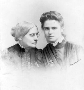 Suffragist Susan Anthony and Rachel Foster Avery