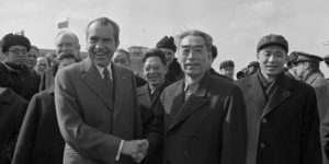 GettyImages-515575462 Chou En-Lai And Nixon Shake Hands