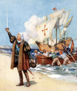 Christopher Columbus landing in America, 1492, (c1920).