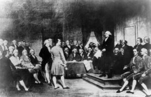George Washington Speaking at Constitutional Convention