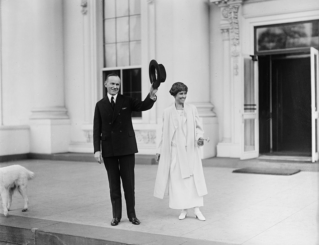 GettyImages-614094506 President Calvin Coolidge and First Lady Grace Coolidge